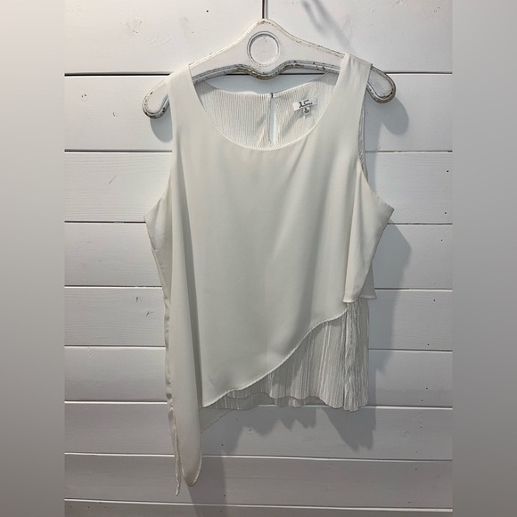 JULES & LEOPOLD – White Asymmetrical Sleeveless Blouse – Size XL - Picture 4 of 8